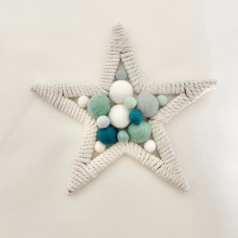 Green and blue star wall hanging boy nursery decor kids wall art baby boy gift idea